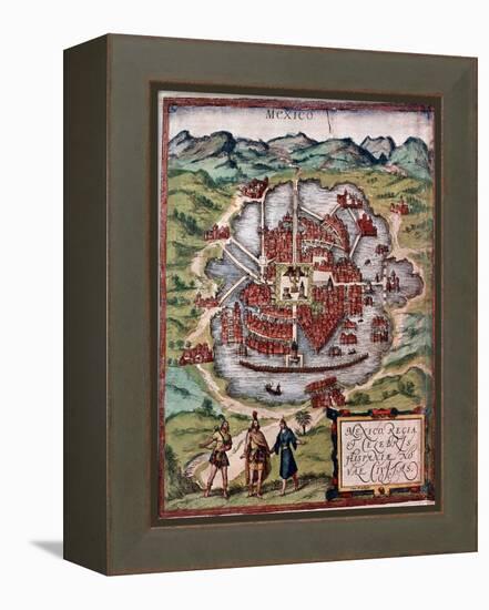 Mexico City in the Early 16th Century-Hernando Cortes-Framed Premier Image Canvas