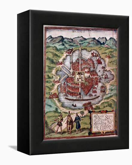 Mexico City in the Early 16th Century-Hernando Cortes-Framed Premier Image Canvas