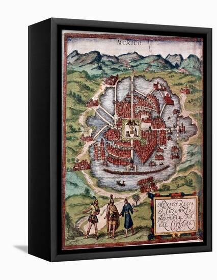 Mexico City in the Early 16th Century-Hernando Cortes-Framed Premier Image Canvas