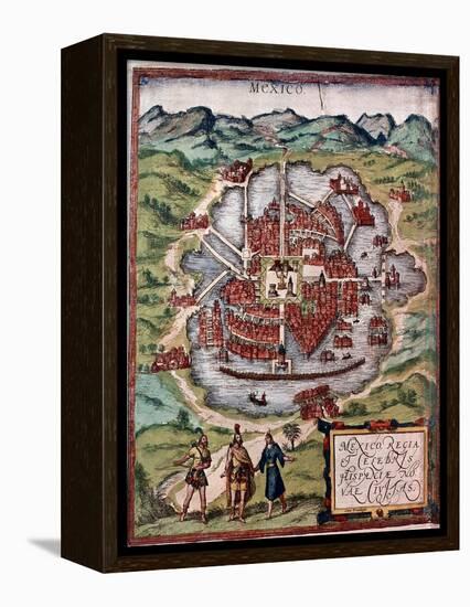 Mexico City in the Early 16th Century-Hernando Cortes-Framed Premier Image Canvas