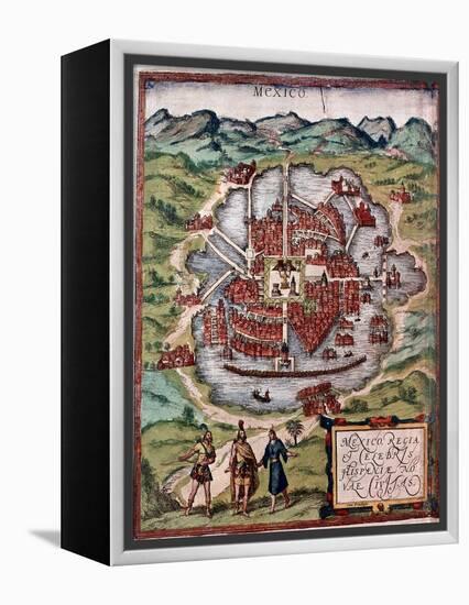 Mexico City in the Early 16th Century-Hernando Cortes-Framed Premier Image Canvas