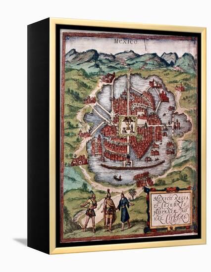 Mexico City in the Early 16th Century-Hernando Cortes-Framed Premier Image Canvas