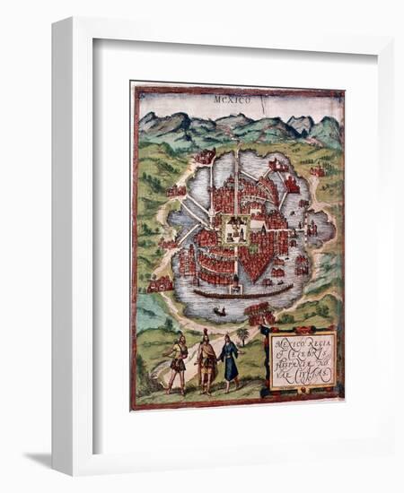 Mexico City in the Early 16th Century-Hernando Cortes-Framed Premium Giclee Print