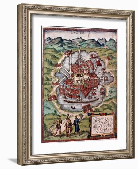 Mexico City in the Early 16th Century-Hernando Cortes-Framed Giclee Print