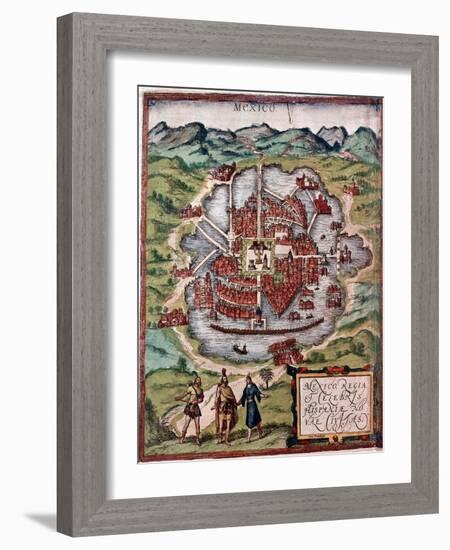 Mexico City in the Early 16th Century-Hernando Cortes-Framed Giclee Print