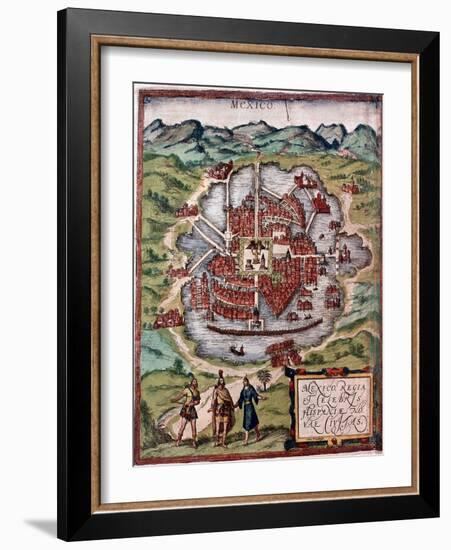 Mexico City in the Early 16th Century-Hernando Cortes-Framed Giclee Print