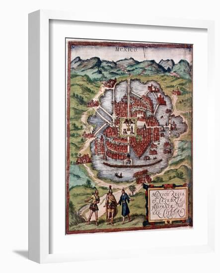 Mexico City in the Early 16th Century-Hernando Cortes-Framed Giclee Print