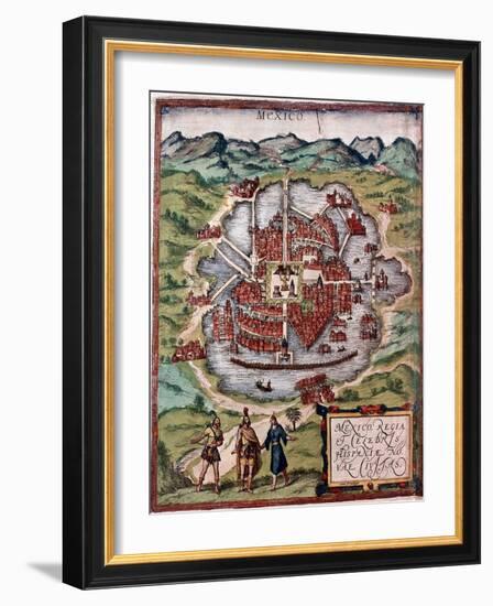 Mexico City in the Early 16th Century-Hernando Cortes-Framed Giclee Print