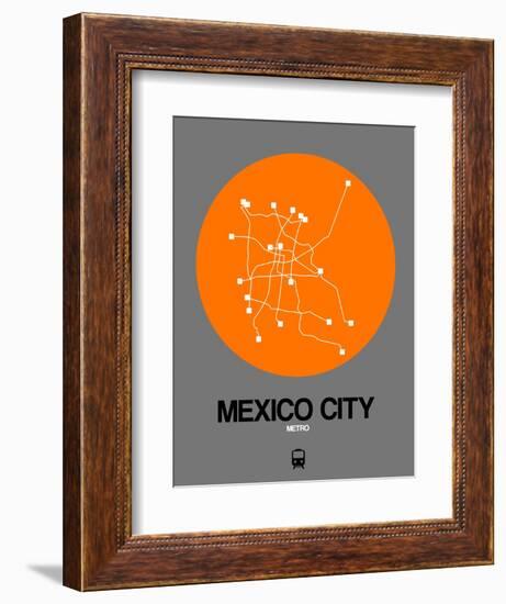 Mexico City Orange Subway Map-NaxArt-Framed Art Print