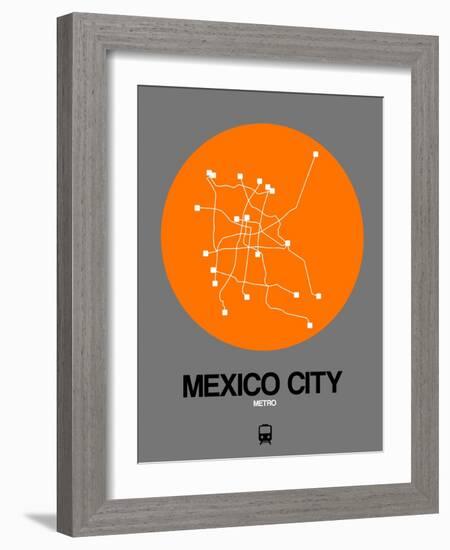 Mexico City Orange Subway Map-NaxArt-Framed Art Print