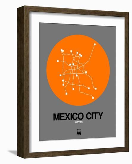 Mexico City Orange Subway Map-NaxArt-Framed Art Print