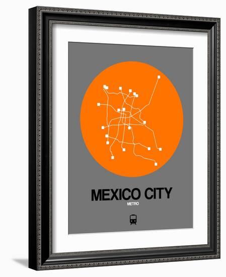 Mexico City Orange Subway Map-NaxArt-Framed Art Print