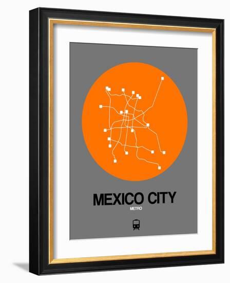 Mexico City Orange Subway Map-NaxArt-Framed Art Print