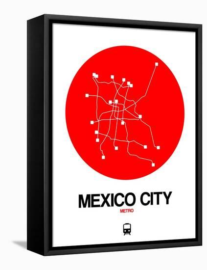 Mexico City Red Subway Map-NaxArt-Framed Stretched Canvas