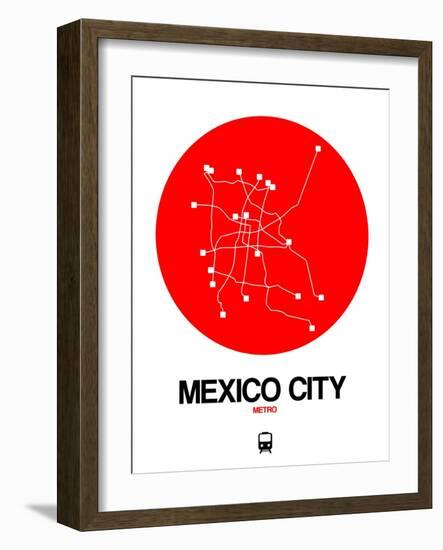 Mexico City Red Subway Map-NaxArt-Framed Art Print