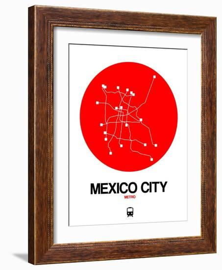 Mexico City Red Subway Map-NaxArt-Framed Art Print