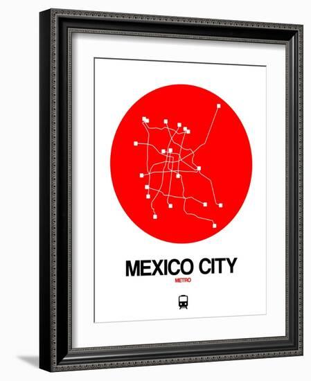 Mexico City Red Subway Map-NaxArt-Framed Art Print