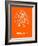 Mexico City Street Map Orange-NaxArt-Framed Art Print