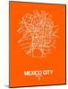 Mexico City Street Map Orange-NaxArt-Mounted Art Print