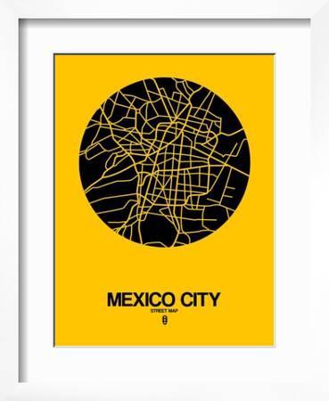 Mexico City Street Map Mexico City Street Map Yellow' Art Print - Naxart | Art.com