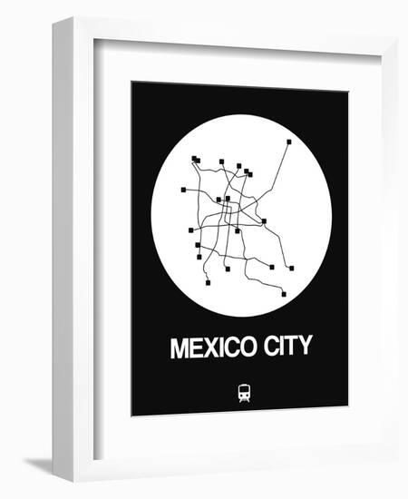 Mexico City White Subway Map-NaxArt-Framed Premium Giclee Print