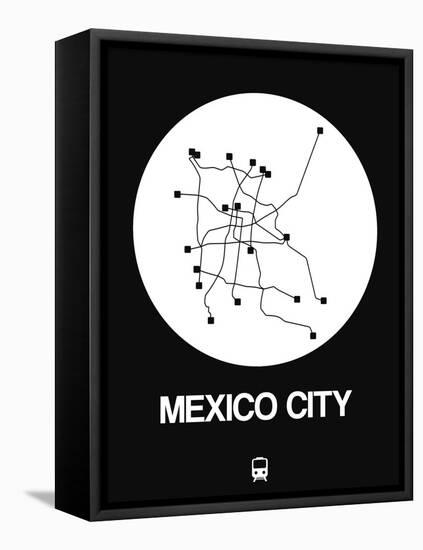 Mexico City White Subway Map-NaxArt-Framed Stretched Canvas
