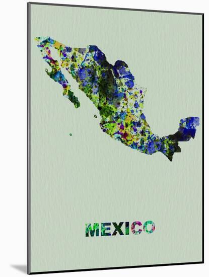 Mexico Color Splatter Map-NaxArt-Mounted Art Print