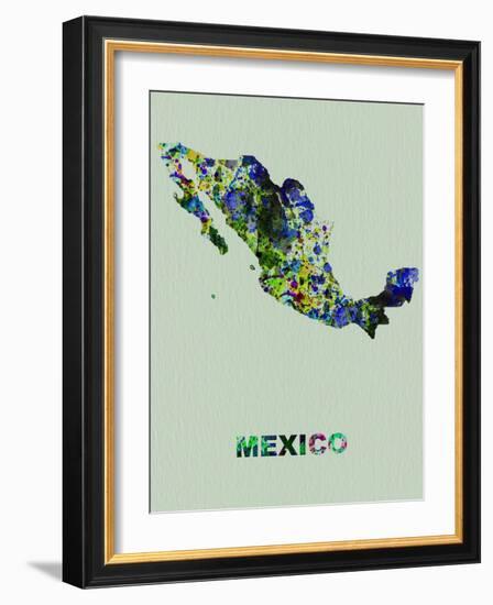 Mexico Color Splatter Map-NaxArt-Framed Art Print