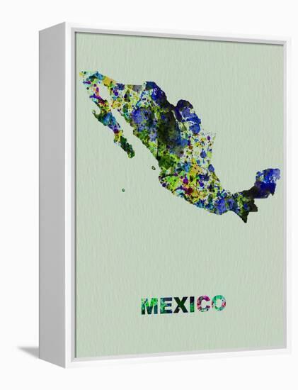 Mexico Color Splatter Map-NaxArt-Framed Stretched Canvas