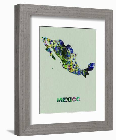 Mexico Color Splatter Map-NaxArt-Framed Art Print