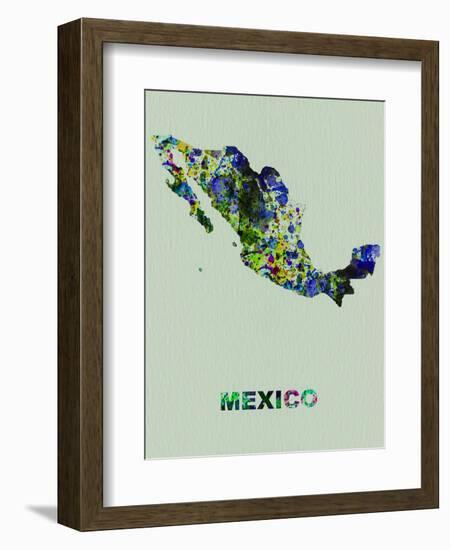 Mexico Color Splatter Map-NaxArt-Framed Art Print