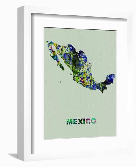 Mexico Color Splatter Map-NaxArt-Framed Art Print