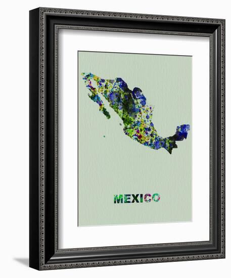 Mexico Color Splatter Map-NaxArt-Framed Art Print