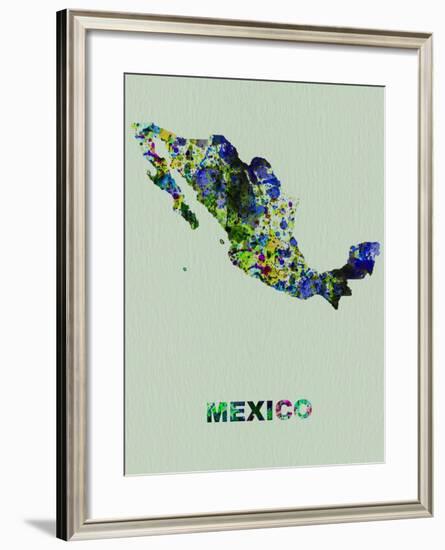 Mexico Color Splatter Map-NaxArt-Framed Art Print