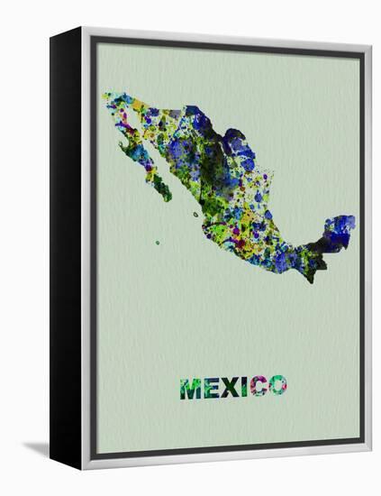 Mexico Color Splatter Map-NaxArt-Framed Stretched Canvas