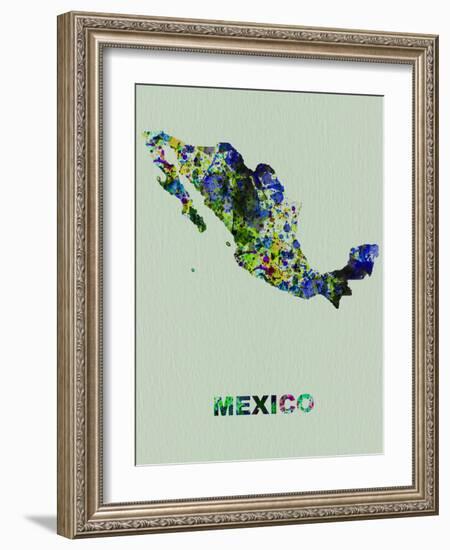 Mexico Color Splatter Map-NaxArt-Framed Art Print