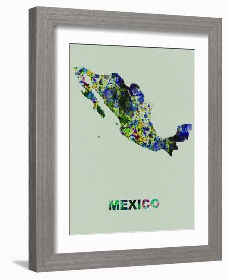 Mexico Color Splatter Map-NaxArt-Framed Art Print