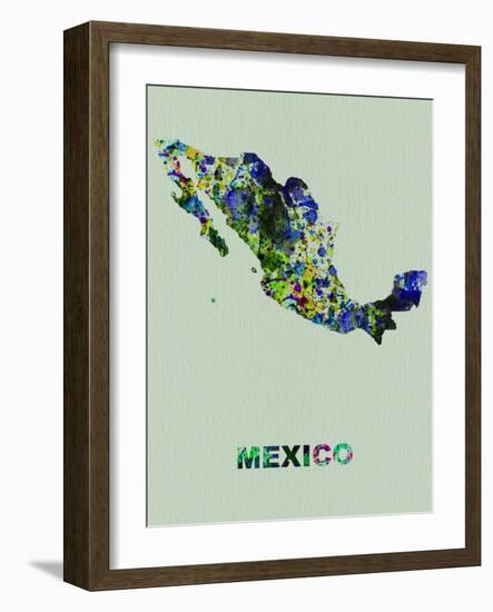 Mexico Color Splatter Map-NaxArt-Framed Art Print