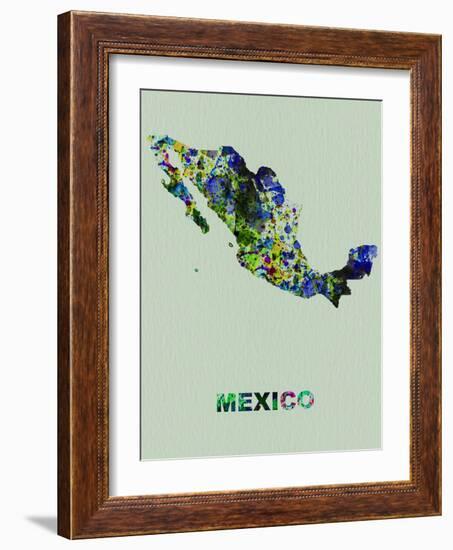 Mexico Color Splatter Map-NaxArt-Framed Art Print