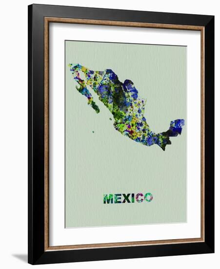 Mexico Color Splatter Map-NaxArt-Framed Art Print