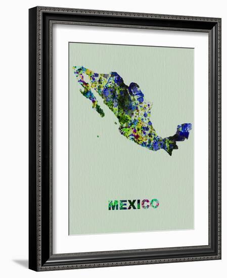 Mexico Color Splatter Map-NaxArt-Framed Art Print