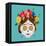 Mexico Day of the Dead Skull and Spring Decoration-cienpies-Framed Stretched Canvas