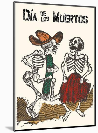 Mexico - Dia de los Muertos (Day of the Dead) - Dancing Skeletons-Jose Guadalupe Posada-Mounted Art Print