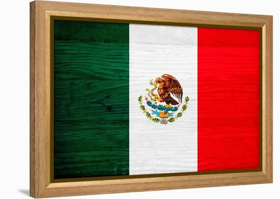 Mexico Flag Design with Wood Patterning - Flags of the World Series-Philippe Hugonnard-Framed Stretched Canvas