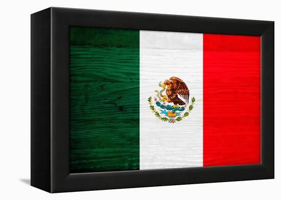 Mexico Flag Design with Wood Patterning - Flags of the World Series-Philippe Hugonnard-Framed Stretched Canvas