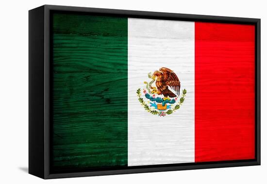 Mexico Flag Design with Wood Patterning - Flags of the World Series-Philippe Hugonnard-Framed Stretched Canvas