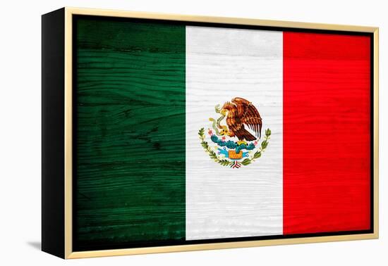 Mexico Flag Design with Wood Patterning - Flags of the World Series-Philippe Hugonnard-Framed Stretched Canvas