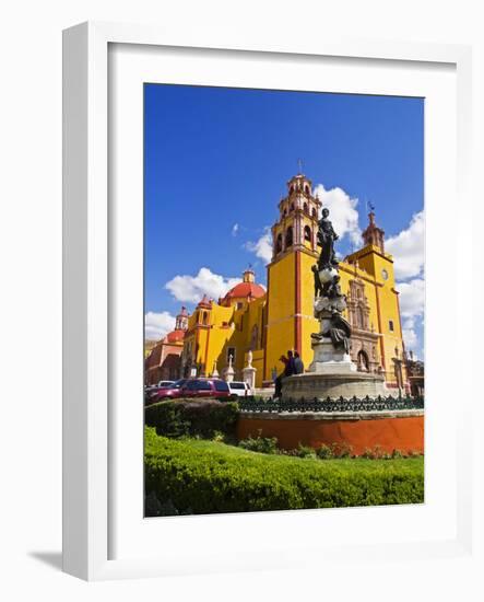 Mexico, Guanajuato, Basilica Coelgiata de Nuestra with it's colorful Yellow-Terry Eggers-Framed Photographic Print