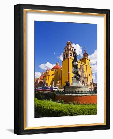 Mexico, Guanajuato, Basilica Coelgiata de Nuestra with it's colorful Yellow-Terry Eggers-Framed Photographic Print