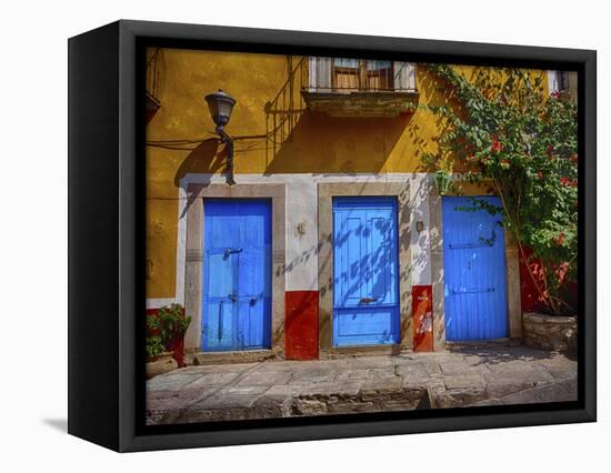 Mexico, Guanajuato, Colorful Doors of the Back Alley-Terry Eggers-Framed Premier Image Canvas